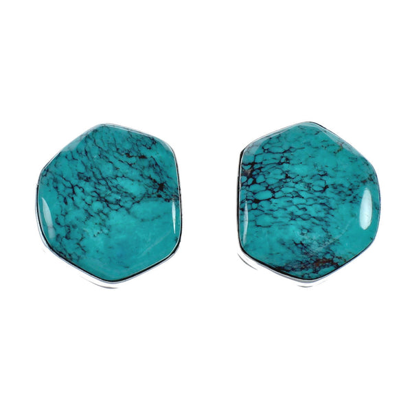 Native American Sterling Silver Turquoise Post Earrings AX129283
